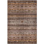 Etnik Kilim Desenli Pamuk Taban Yıkanabilir Dekoratif Halı Vizon 80X200