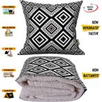 Etnik Modern Desen Tv Battaniyeli Opsiyonel Dekoratif Yastık Kırlent 2 In 1 Battaniye - 115 x 170 cm - Renkli
