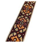 Etnik Stil Çiçekli Dokuma Döşeme, Giyim, Çanta, Totem Tasarımı İçin Dokuma Jakarlı Polyester Kurdele Dokuma Turuncu 5cm 10 Yard