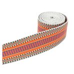 Etnik Stil Çiçekli Dokuma Döşeme, Jakarlı Kurdele 1 Yard Polyester Pamuk 3.8cm ve 5cm Genişlik Çok Renkli Çantalar Giysiler Kendin Yap El Sanatları Dekor(Purple Orange 5cm)