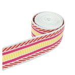 Etnik Stil Çiçekli Dokuma Döşeme, Jakarlı Kurdele 1 Yard Polyester Pamuk 3.8cm ve 5cm Genişlik Çok Renkli Çantalar Giysiler Kendin Yap El Sanatları Dekor(White Yellow 3.8cm)