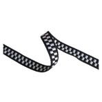 Etnik Stil Çiçekli Dokuma Döşeme, Jakarlı Kurdele Dokuma Polyester Siyah Beyaz Kareli 1cm ve 2.5cm 5Yds ÇANTALAR Giyim Ev Tekstili İçin(1.0cm)