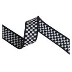Etnik Stil Çiçekli Dokuma Döşeme, Jakarlı Kurdele Dokuma Polyester Siyah Beyaz Kareli 1cm ve 2.5cm 5Yds ÇANTALAR Giyim Ev Tekstili İçin(2.5cm a)