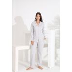 Etoile %100 Pamuk Uzun Kol Önden Düğmeli Kalpli Kadın Pijama Takımı 98300-301 - Gri