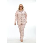 Etoile Bambu Büyük Beden Kadın Pijama Takımı Somon 3XL