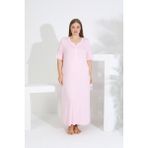 Etoile Kadın Bambu Kısa Kol Gecelik - Pembe - 3XL