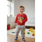 Etoile Studio Erkek Bebek 2'li Takım Baskılı Sweatshirt Eşofman Altı - Kırmızı - Gri - 12 Ay