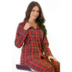 Etoile TYC00257279735 Ekoseli Önden Düğmeli Pijama Takımı Kırmızı