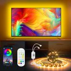 ETRLNXY TV arka plan aydınlatması, 4 m, LED şerit uygulama ile kontrol edilebilir, RGB LED şeritler, 55 ila 70 inç TV'ler için, akıllı LED arka ışık, USB LED 5050 aydınlatma