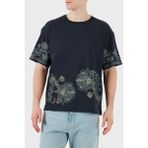 Etro Desenli Pamuk Regular Fit Bisiklet Yaka T Shirt Erkek T Shirt MRMA0004 AK598 X0883 - Lacivert