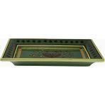 Etro Herald Desenli Seramik, Italyan Tasarımı Dekoratif Yeşil Tepsi - 29.5 x 20 cm
