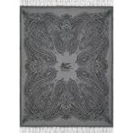 Etro Paisley Desenli Yün ve Kaşmir Jakarlı, Italyan Tasarımı Battaniye - Gri - 180 x 140 cm