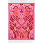 Etro Pembe Paisley Desenli Pamuklu, Italyan Tasarımı Şal Battaniye - 180 x 120 cm