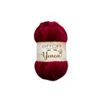 Etrofil Yonca Kadife Örgü İpi Koyu Kırmızı %100 Polyester 100g 120m (70344)