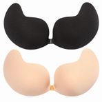 ETRSAIRL Yapışkanlı sütyen, sırtı açık, askısız sütyen, Push Up büyük göğüs, sırtı açık, yapışkan sütyen, yılan balığı için, sırtı açık, tekrar kullanılabilir, görünmez, kadın, 1beige1 siyah, B