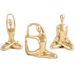 Etsdhw Yoga Heykelleri 3'lü Set Meditasyon Zen Yoga Reçine Figürler Bookself Manevi Ev Dekoru Masa Süslemeleri Oturma Odası Masa Dekoru için Heykel (Altın)