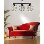 Etsylight 3 Salon Sarkıt Avize - Siyah