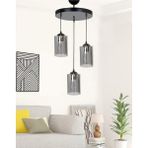 Etsylight Dora Black Lüx 3 Antre, Salon Cam Avize