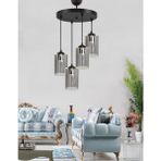 Etsylight Dora Black Lüx 4 Antre Avize, Salon Cam Avize
