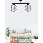 Etsylight Ruby White Glass Dizilone 2 Salon, Antre, Mutfak Avize - Siyah