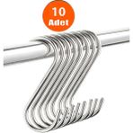 Etsylight S Kanca, 7,5 Cm, Mutfak Kanca, Banyo Kanca, Gardırop Kanca, Nikel Renk- 10 Adet - Gri