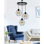 Etsylight Wavy Lüx 3 Salon, Antre Avize - Siyah