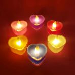 Ett 24'Lü Kalpli Tealight Pilli Led Mum Seti | 6 Renk, Alevsiz Romantik Özel Gün Dekorasyonu