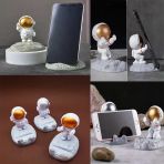 Ett - Astronot Telefon Tutucu: Uzay Temalı Dekoratif Masaüstü Standı, Tüm Telefonlara Uyumlu