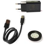 ETT Eco Tech Time LED Hızlı Şarj Lambası Akıllı Güneş Enerjili Saatler için Şarj Cihazı USB Bağlantısı ve Güç Adaptörü, Siyah