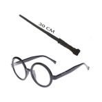 Ett Harry Potter Asası ve Siyah Çerçeveli Gözlük Seti - Renkli - Standart