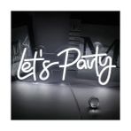 Ett Let's Party Neon LED Tabela Dinç Store - 004982 - 1 m - Ahşap