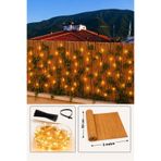 etxShop Hasır Bahçe Çiti Yapay Sarmaşıklı Ledli 0.50 Metre X 3 Metre Balkon Çiti Gölgelik Doğal Kamış Hasır