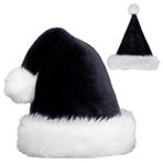 EUBEISAQI Noel Baba Şapkaları Yetişkin - Kabarık Peluş Kenarlı Noel Baba Şapkası - Kadife Rahat Noel Şapkaları, Çocuklar Yetişkinler için Noel Çorabı Hediye