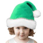 EUBEISAQI Noel Baba Şapkası Çocuklar, Peluş Kenarlı Klasik Renkli Noel Baba Şapkası | Sıcak Rahat Noel Şapkaları, Çocuklar Yetişkinler için Festival Partisi Malzemeleri