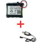 Eufy Rastar 4.8V 1300MAH Oyuncak Araba Bataryası Siyah Soket+Usb Şarj Cihazı
