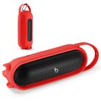 EUGOOCX Beats Pill 2024 için Silikon Taşıma Çantası Kapağı Taşınabilir Bluetooth Hoparlör, Koruyucu Kılıf Seyahat Kılıfı Hoparlör Aksesuarları (Kırmızı)