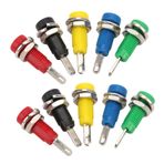 Eujgoov 10 ADET 2mm Panel Jack 5 Renkler Mini Banana Jack Terminal Bloğu Banana Jack Soket Paneli/Şasi Braketi Yaylı Plakalı Inverter Gemiler için