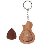 Eujgoov Ahşap Gitar Seçme Seti, Gitar Seçme Kutusu, Gitar Bas Banjo Ukulele Mandolin için Anahtarlık Gitar Aksesuarları