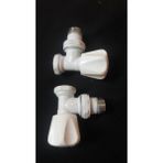 Eurasia 1/2" Köşe Radyatör Vanası Beyaz 2 Adet - YUVARLAK