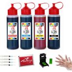 Eurink Canon MG3550 Için Siyah ve Renkli Kartuş 500 ml x 4 Dolum Seti - Renkli - Siyah