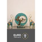 Euro Decora Dekoratif Modern Lüx Fil & Halka Biblo 3 lü set Ev & Ofis ve Salon Aksesuar 1. sınıf Polyester