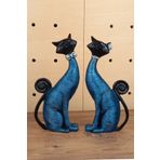 Euro Decora Dekoratif Romantik Ikili Kedi Biblo Polyester Mavi 21x9 Cm Ev Ve Ofis Dekorasyon Aksesuarları