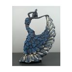 Euro Decora Tavus Kuşu Dansçı Heykel Biblo 28x20 Cm Polyester Ev Ve Ofis Dekoratif Aksesuar Hediyelik Eşya