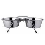 Euro Dog DDWF2BCP 1qt 16.5 cm Ayaklı İkili Metal Mama Kabı