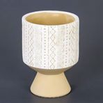 Euro Flora 12x19 cm Motifli Yuvarlak Beton Saksı