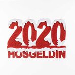 Euro Flora Yılbaşı Süsü Dekor 2020 Büyük Kırmızı 48 X 31 cm