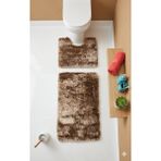 Eurobano Melody Premium Koleksiyon 2'li Set Banyo Paspası 100X100 60X60 Kaymaz Taban Yıkanabilir Banyo Seti - Kemik
