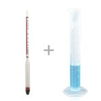 Eurodensimeter 0-100 Alkolmetre Ve 250ml Plastik Mezür Seti