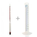 Eurodensimeter 0-100 Alkolmetre ve ISOLAB 250ml Plasitk Mezür Seti