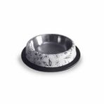 Eurodog 32 Oz Desenli Oval Çelik 25,5 cm Köpek Mama Su Kabı